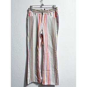 Vintage Y2K Gap Girls Pants Size 14 XS Rainbow Pastel Stripe Bootcut Retro Flare